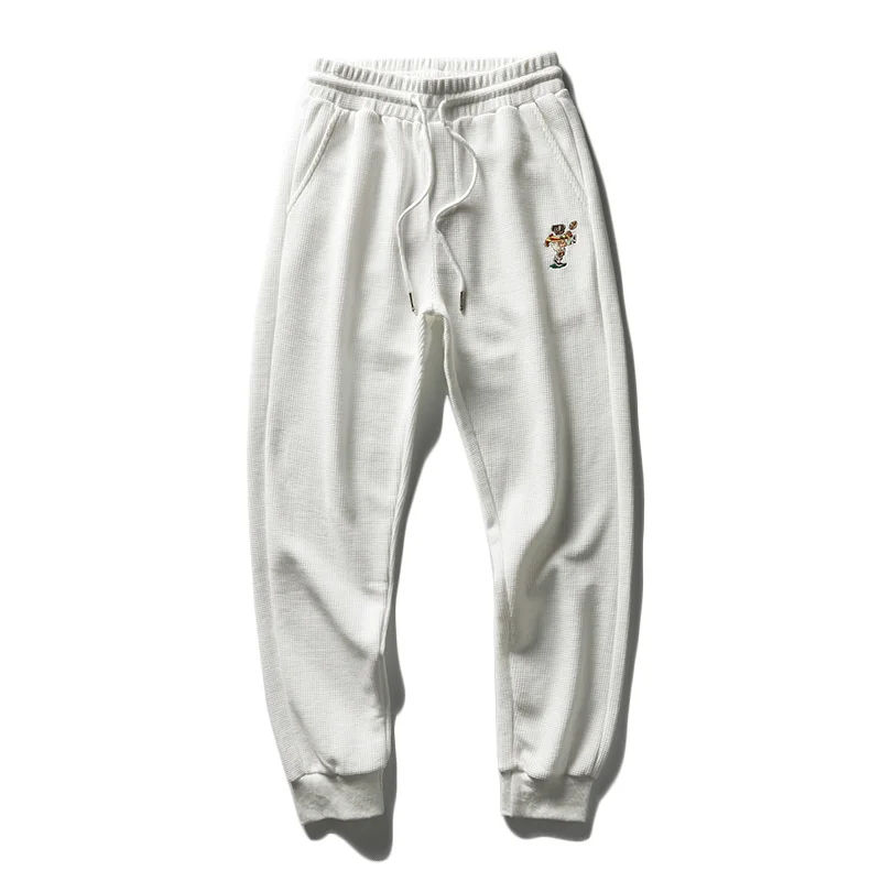 YOLANFAIRY 2024 Joggers Pants for Men 100% Cotton Leggings Sweatpants Casual Drawstring Straight Men's Trousers Pantalones