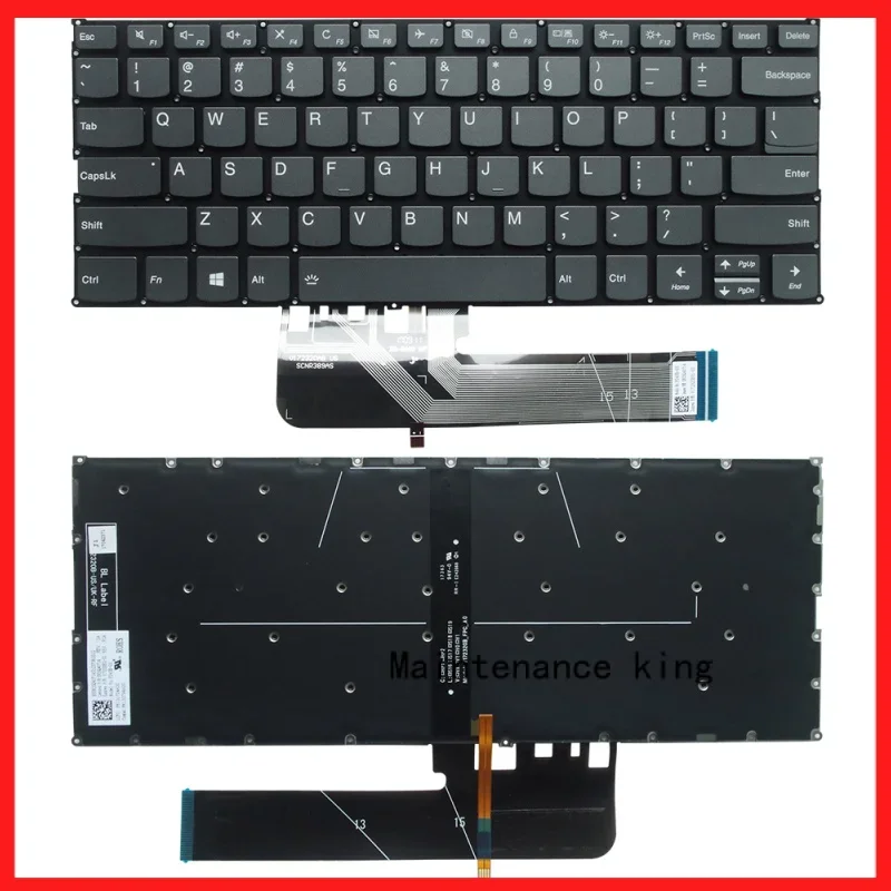 Nuova Tastiera Usa Retroilluminata Per Lenovo Flex 6-14Ikb 6-14Arr Yoga 530-14Ikb 530-14Arr Yoga 730-13Ikb 730-13Iwl 730-15Ikb 730-15Iwl