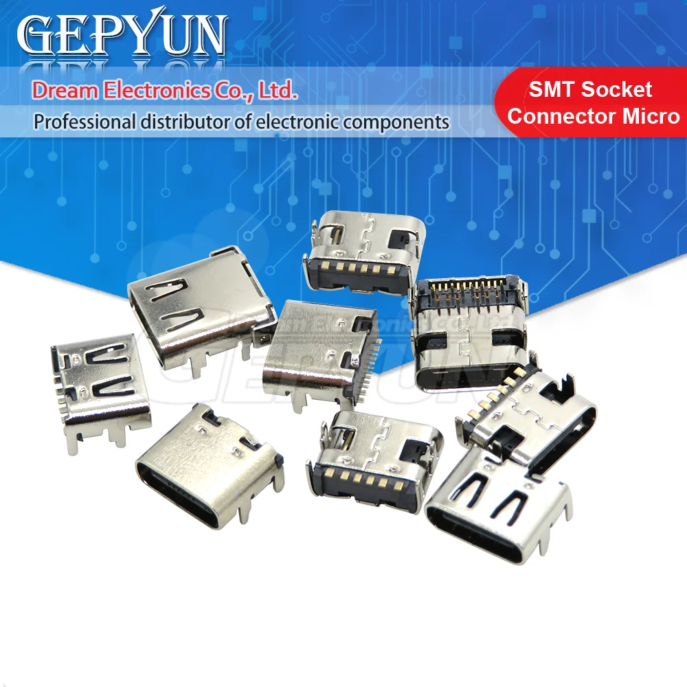 Type C 6Pin 16Pin 24Pin USB 3.1 SMT USB connector female For Mobile Phone Charging port Charging Socket Tow feet plug 10pcs usb charging socket,charging socket