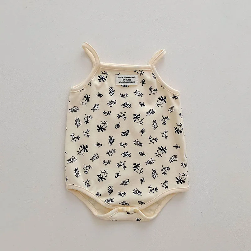 MILANCEL Summer Baby Bodysuits Cotton Infant Girls One Piece Camisole Bodysuit