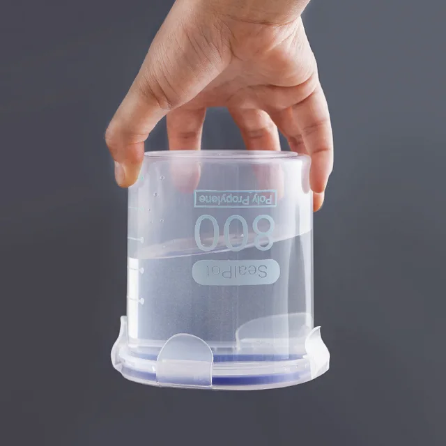 Boîte de rangement scellée transparente, 1 à 4 pièces, réservoir de stockage de céréales alimentaires de cuisine, pots scellés en plastique de grande capacité et résistant à l'humidité 5