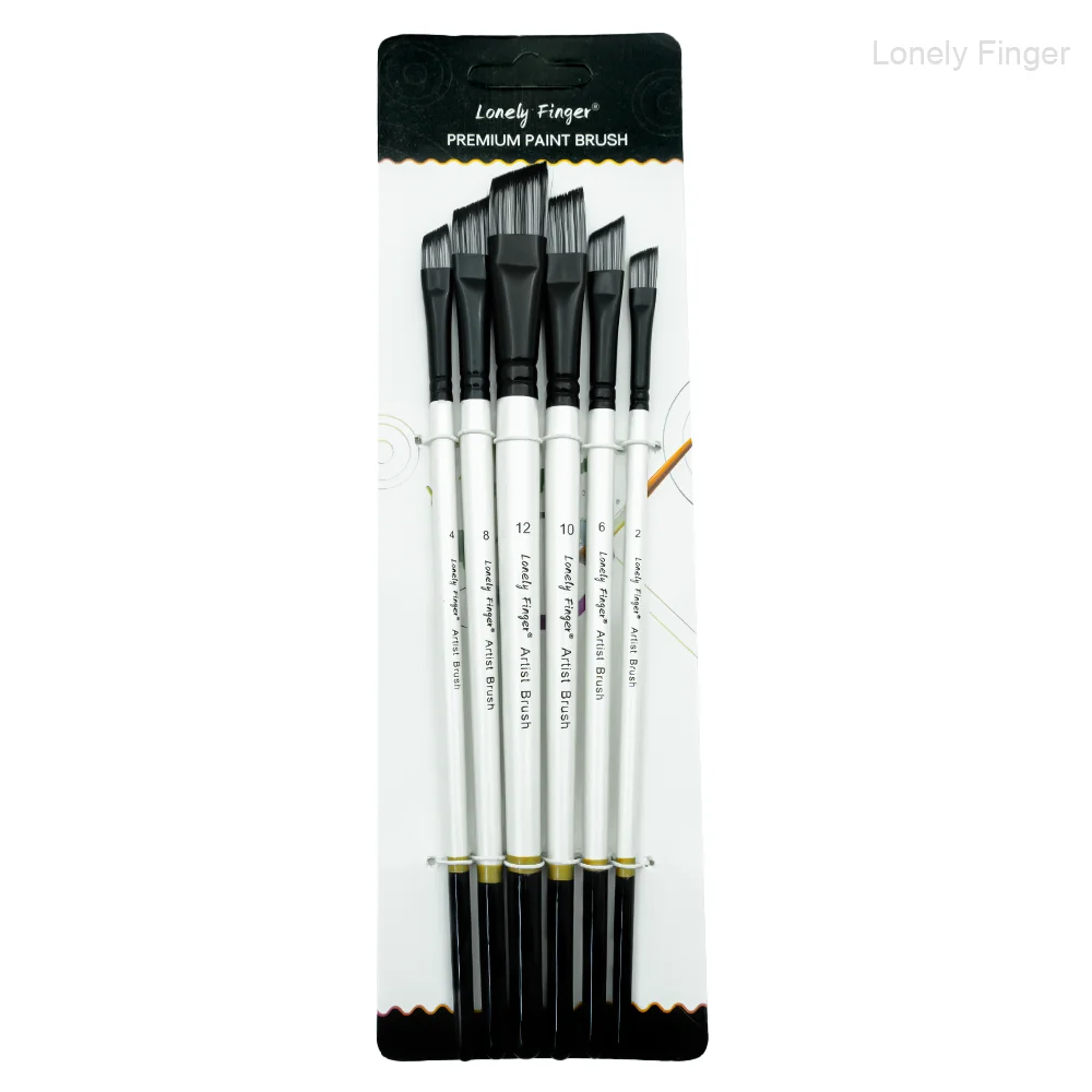 6-Piece Soft Nylon Paint Brush Set for Watercolor, Oil, and Acrylic