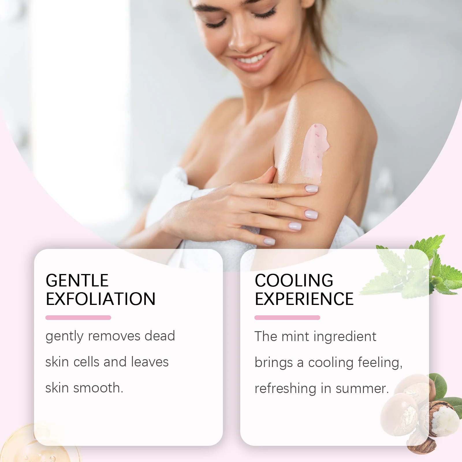 Mint & Pearl Body Scrub - Moisturizing Body Scrub for Smooth Skin, Deep Cleansing and Long-Lasting Hydration