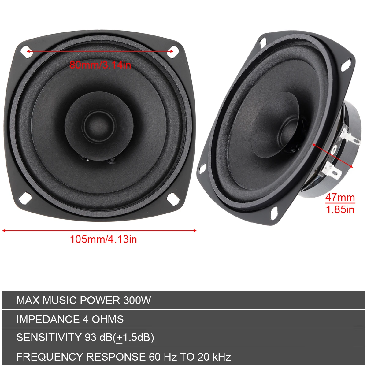 4'' 2-Way Car Audio HiFi Vehicle Door Auto Audio Music Stereo Full Range Frequency Speakers car tweeter speakers car coaxial speakers Parlantes Para Auto 1pc