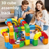 Children Magic Track Train Electric Assembled Building Blocks Magnetic Rail Car Maze Educational Toys for Kids Christmas Gifts 2