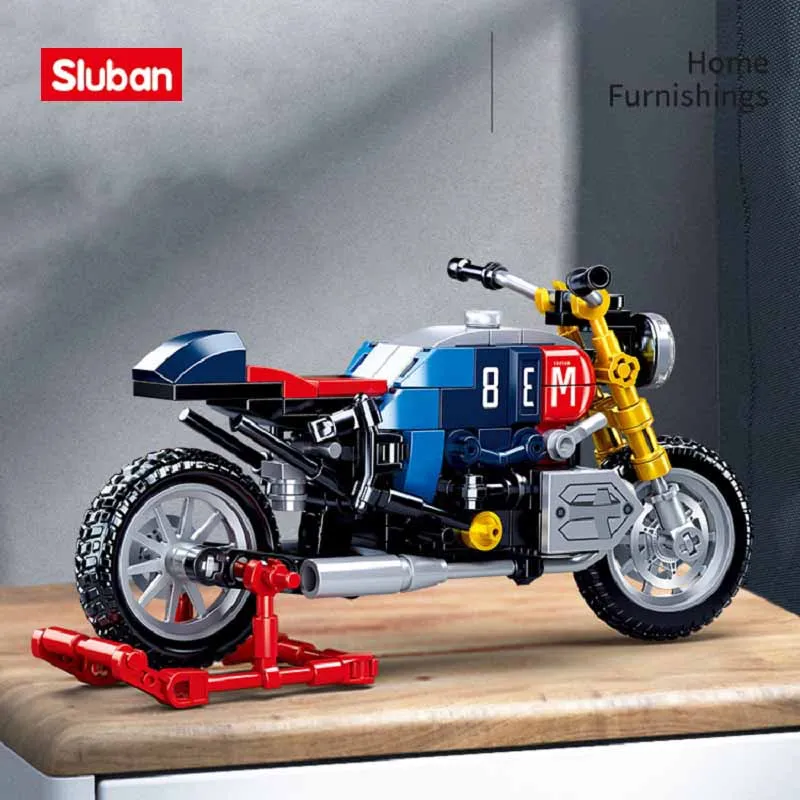 

Конструктор Sluban, игрушки, мотоцикл для латте, 197 шт., модельные кирпичи B0958, совместимы с ведущими брендами, строительные наборы