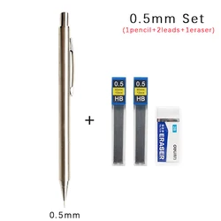 Premium Stainless Steel Mechanical Pencil Set - Ideal for Art, Sketching, and Writing (0.5mm set)