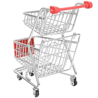 Mini Shopping Cart Storage Container Desktop Ornaments Models Toy for Kids Toys 1