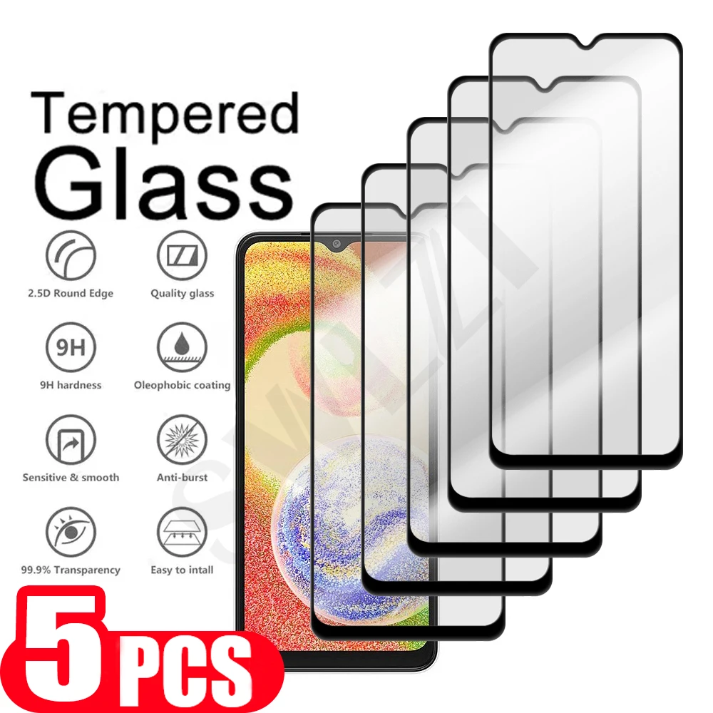 

5Pcs Tempered glass For Samsung Galaxy A34 A33 A32 A31 A12 A13 A14 cover A22 A23 A24 A04 A04E A04S phone screen protector film