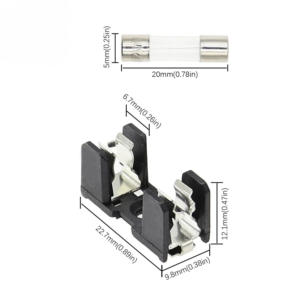 5PCS 5X20MM 유리 퓨즈 홀더 5*20 10A 250V SMD 보험 패널 마운트 퓨즈 홀더