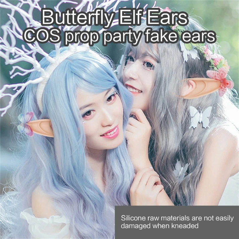 

Fairy Ears Soft Pointed Ears Tips Elf Ears for Halloween Party-Cosplay