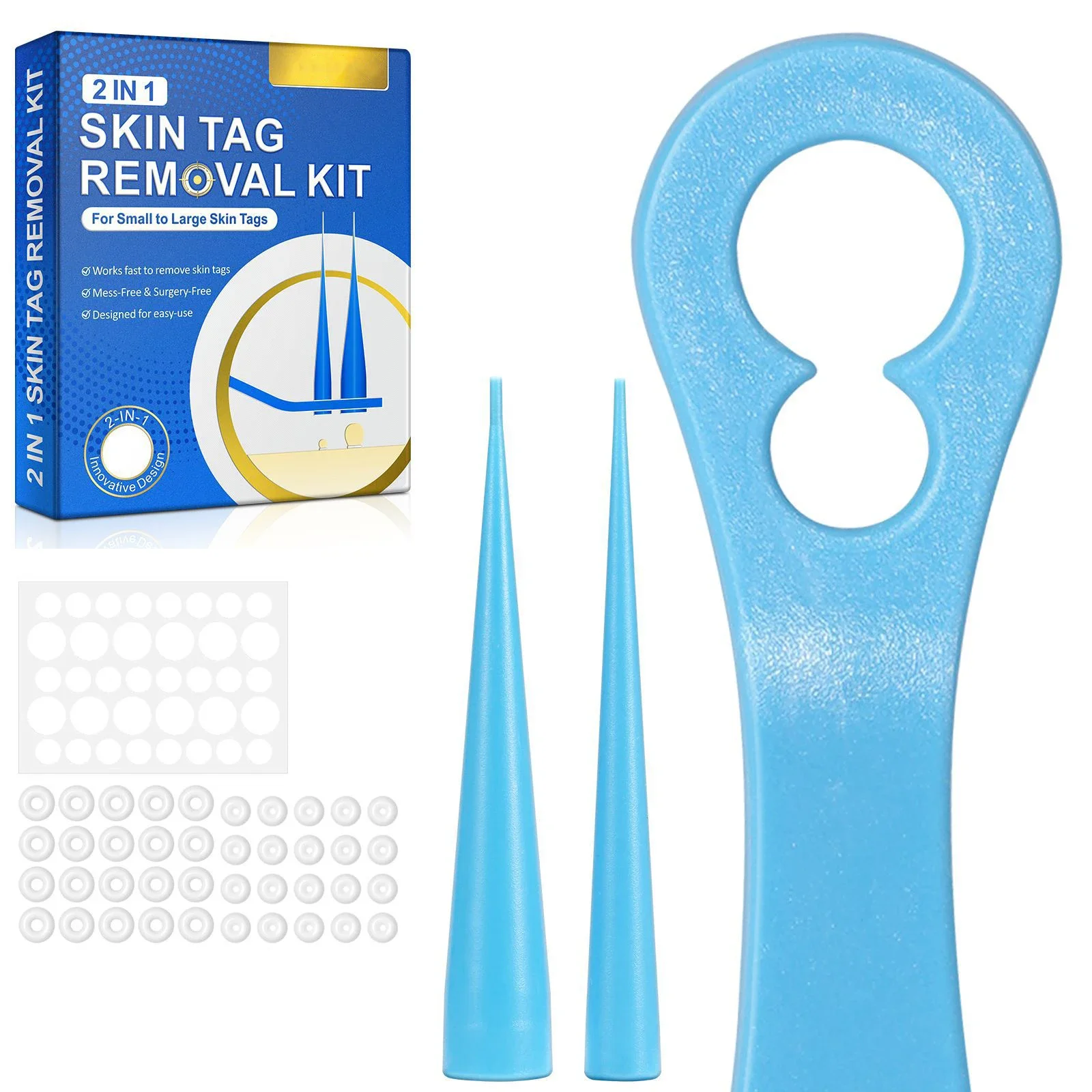 2 In 1 Auto Skin Tag Removal Kit Painless Mole Wart Remover Equipment Micro Skin Tag Treatment Tool Easy To Clean Care Tool