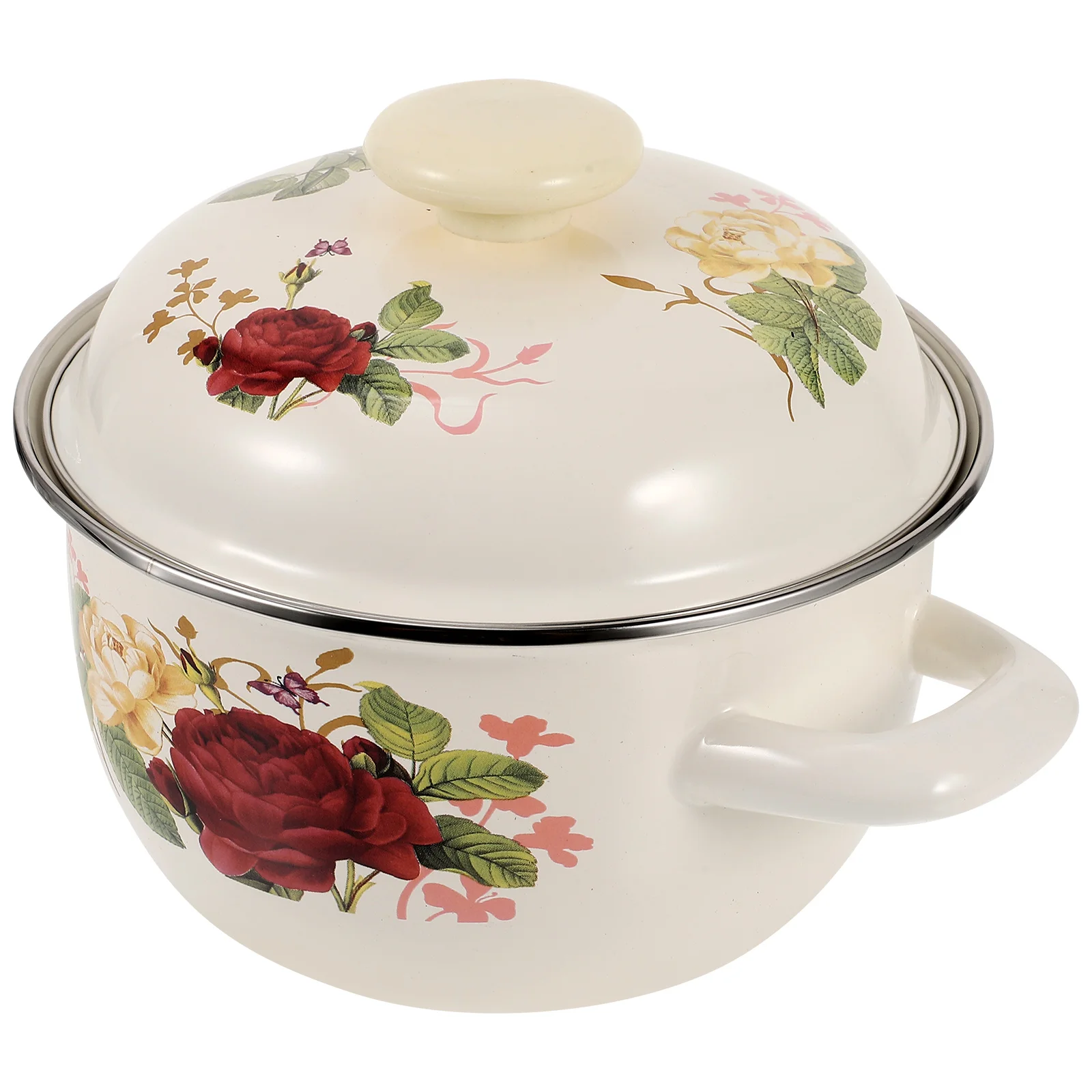 

Glass Cookware Amphora Enamel Pot Stock Household Soup for Home Container Thicken Stockpot Cooking Multi-functional