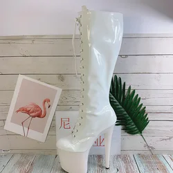 LAIJIANJINXIA New Classic 20Cm High Heels Women's Boots Sexy Knee High Boots Dance Shoes Motorcycle Boots