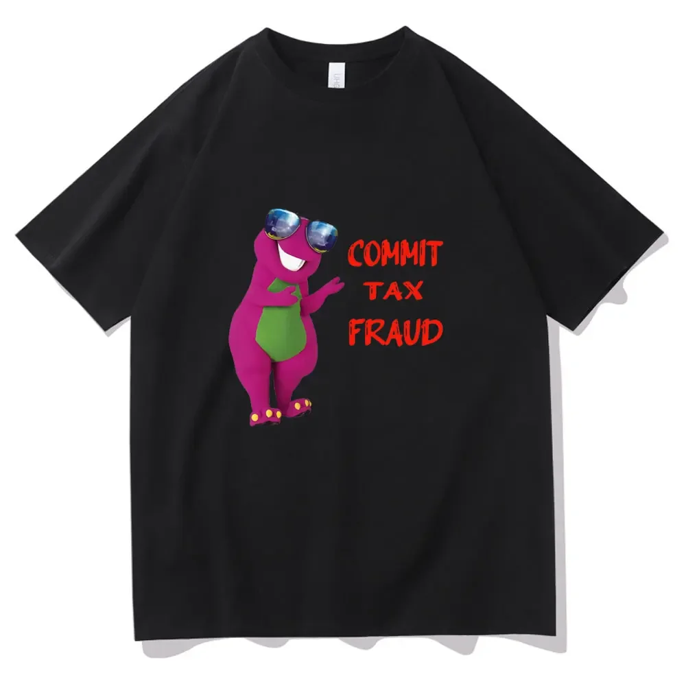 Commit Tax Fraud T Shirt Harajuku Cartoon Letter Printing T Shirt Graphic Casual Crew Neck Short Sleeve Plus Size T Shirt Women 3