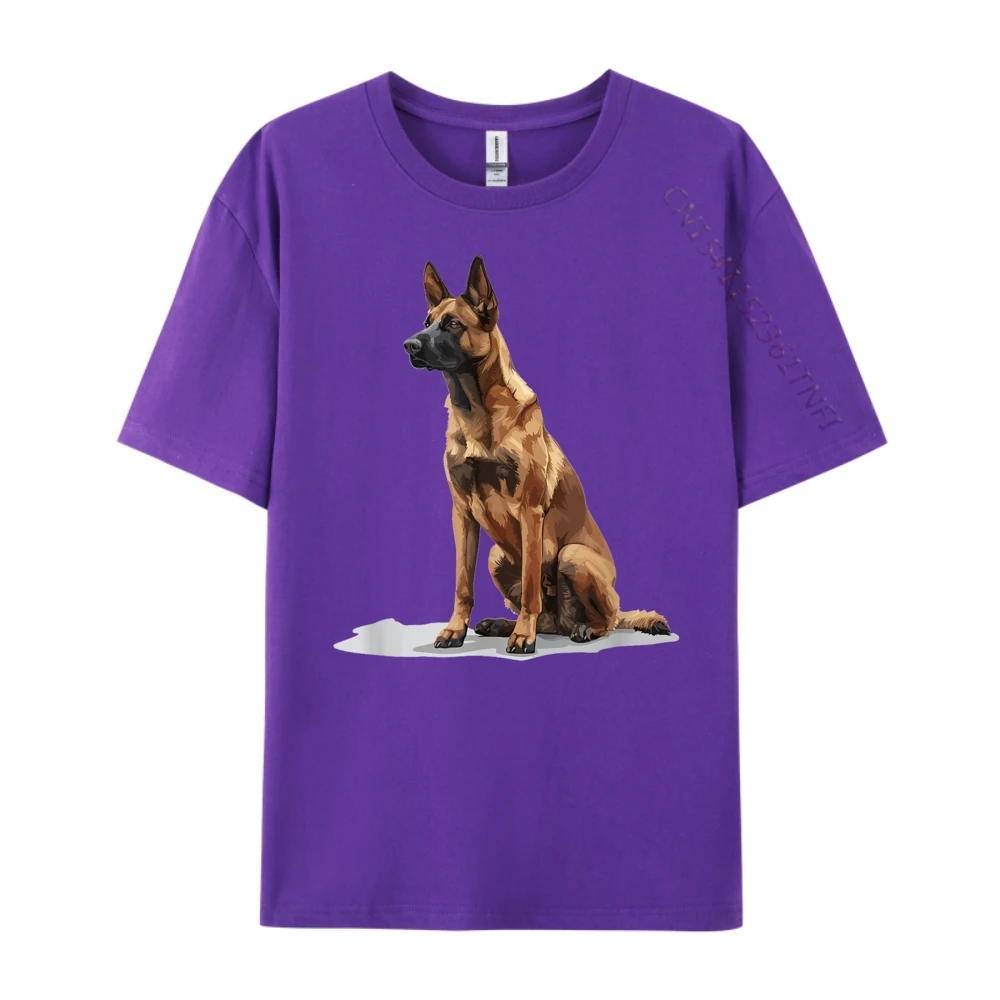 Belgian Malinois Dog Breed Graphic Tees Newest Crewneck Classic Short Sleeve Cotton Fabric Men T Shirt Geek Tee Shirts Belgian Malinois Dog Breed Graphic purple
