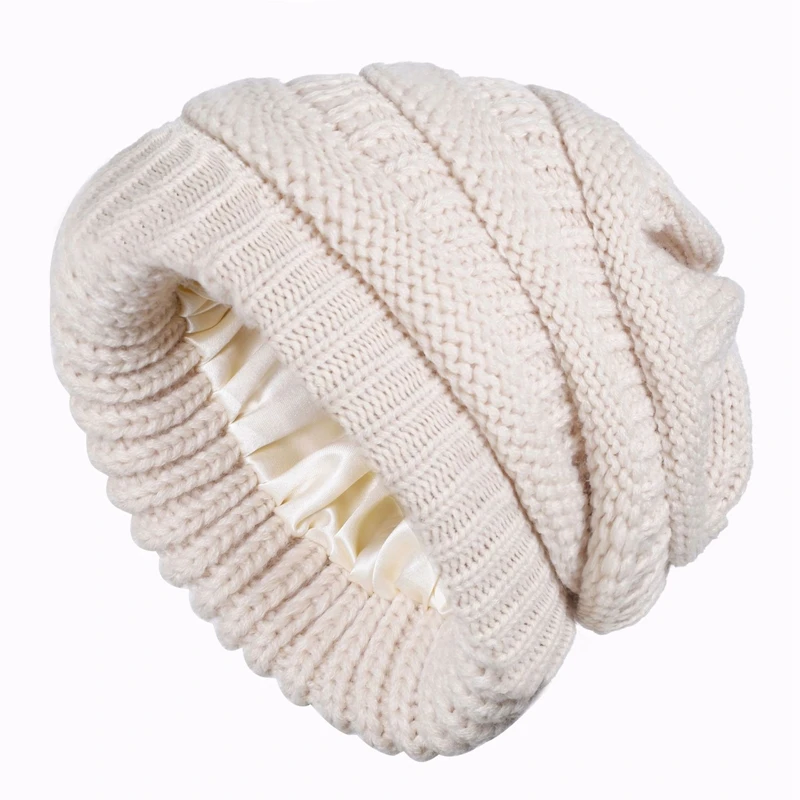 

Knitted Baggy Beanie Oversized Winter Hat Ski Slouchy Cap Skullies Beanies Women Men Winter Add Fur Lined Warm Cap Beanies