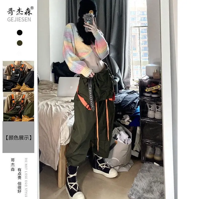 Korean style work overalls men summer thin style trendy brand Japanese retro design trendy niche casual couple one piece pants