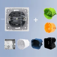 Prise murale USB Type-C à charge rapide, design moderne 80x80mm, 16A 250V, multiprise 1 à 5 prises pour la maison et le bureau 4