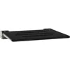 18 Inch Silhouette Slimline Folding Wall Mount Shower Bench Seat, Matte Black Seat with Silver Sturdy Aluminum Frame 6
