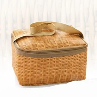 Portable Outdoor Picnic Bag Waterproof Tableware Insulated Thermal Cooler Food Container Basket for Camping Picnic 피크닉 가방 라탄 6