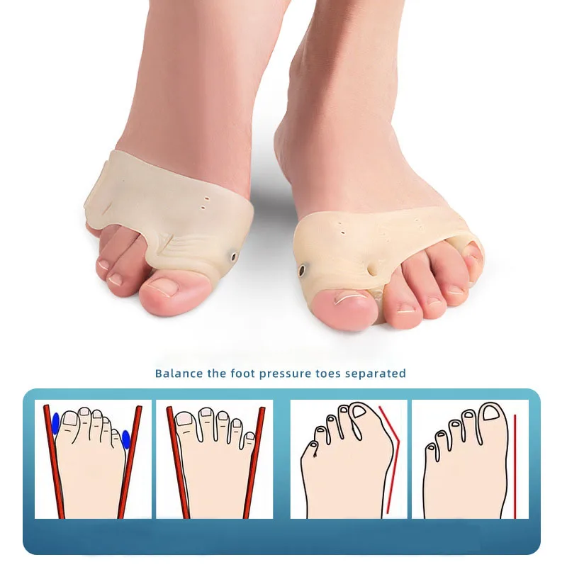 Forefoot Pads Toe Separator Cushion Pad Big Bone Toe Bunion Straightener Hallux Valgus Bunion Corrector Gel Pads Foot Care