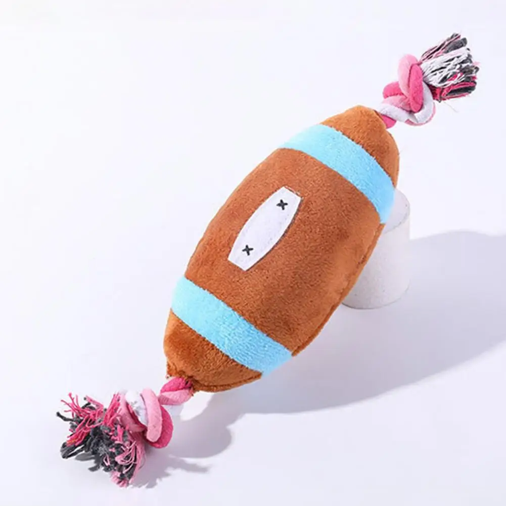 

Dog Toy with Sound Rugby-shaped Squeaky Dog Toy with Bite-resistant Pp Cotton Filling Plush Puppy Chew Toy for Small for Play