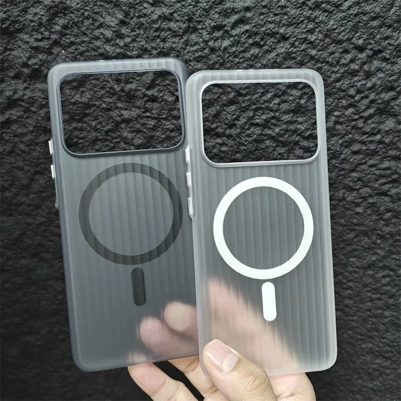 Magnetic Matte Transparent Luggage Stripe Slim Case