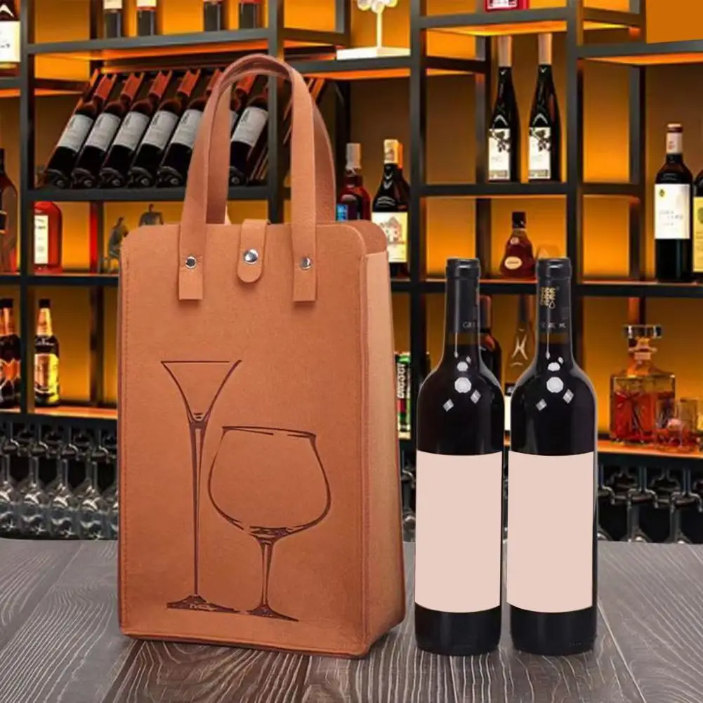 

Double Wine Bag Thick Wine Bag Durable Wine Gift Bag Sturdy Handle Strong Stitching for Double Bottles Ideal for Holiday Parties