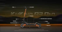Trottinette électrique KuKirin G3 Pro avec double amortisseur pour adultes, deux moteurs de 2400W, batterie 52V 23.4Ah et pneus de 10 pouces 5