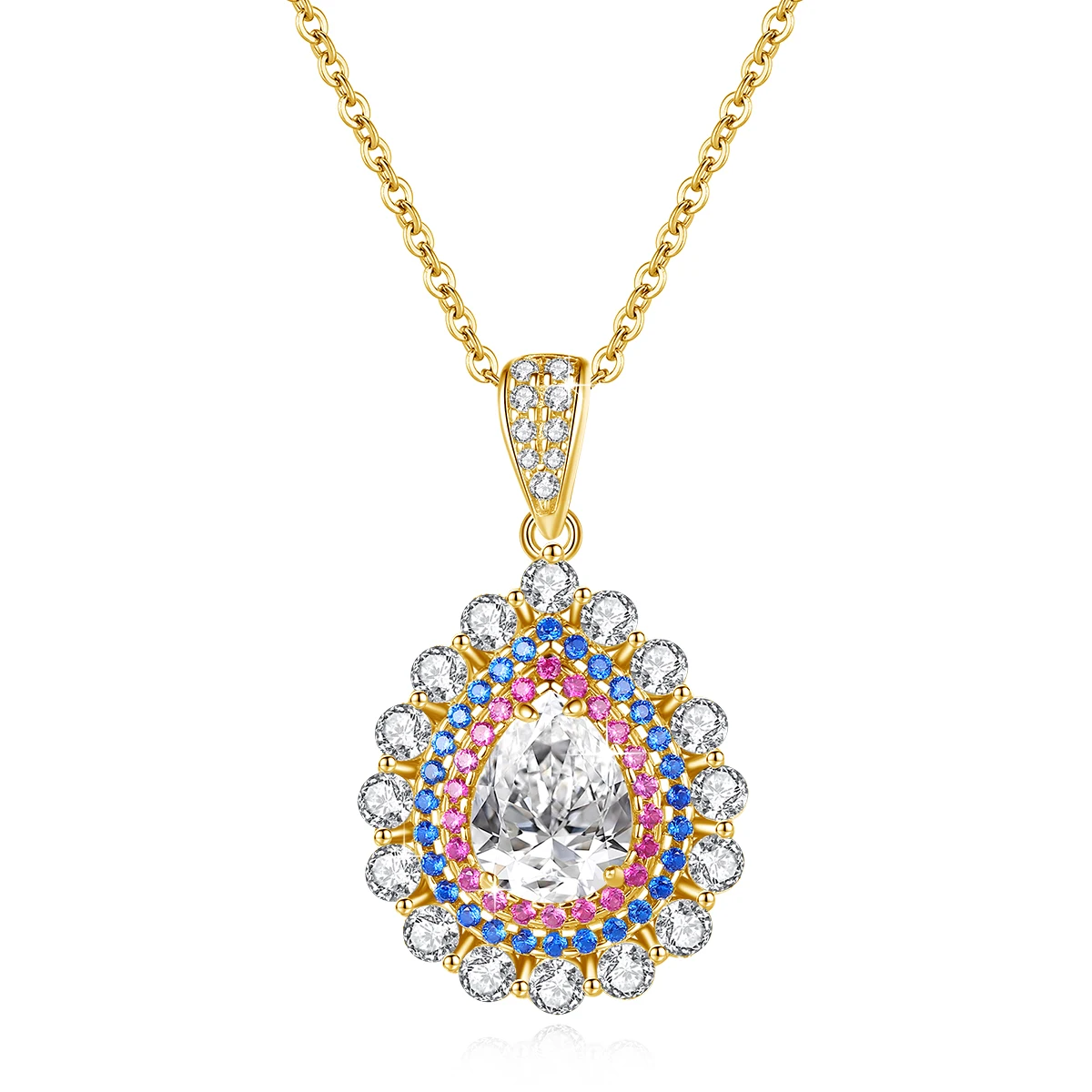 

Real 1.8 Carat Pear Cut moissanite 100% 925 Sterling Silver Pendant Necklace For Women Sparkling Wedding Fine Jewelry Gift