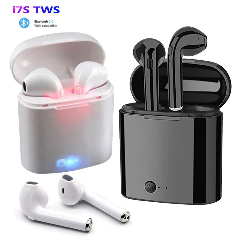 Беспроводные наушники i7s TWS Bluetooth с зарядным боксом для смартфона iphone Xiaomi Samsung Huawei |