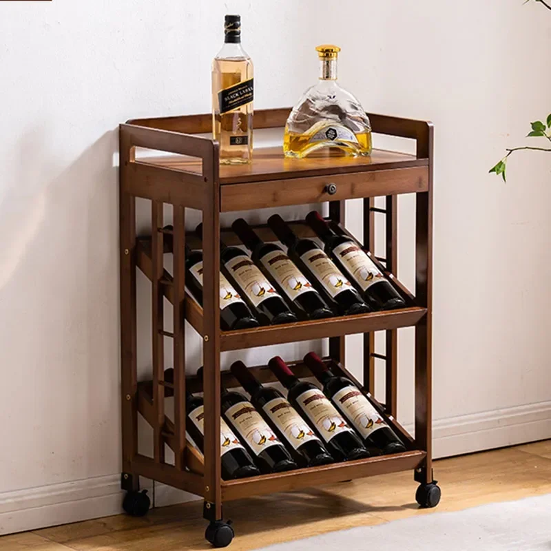 Vintage Bar Cabinet Vertical Miniature Art Shelving Small Alcohol Wooden Storage Wine Rack Decor Kabinet Modern Home Furniture