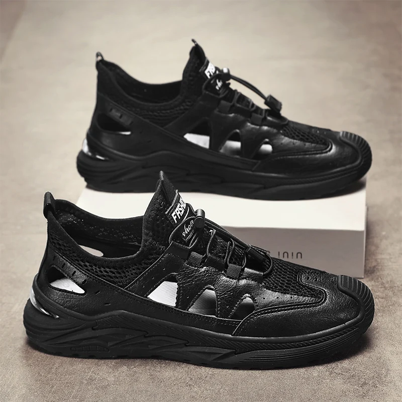 Men Casual Sneakers Vulcanized Shoe Gyms Summer Comfortable Breathable Platform Fashion Hollow Versatile Sandals