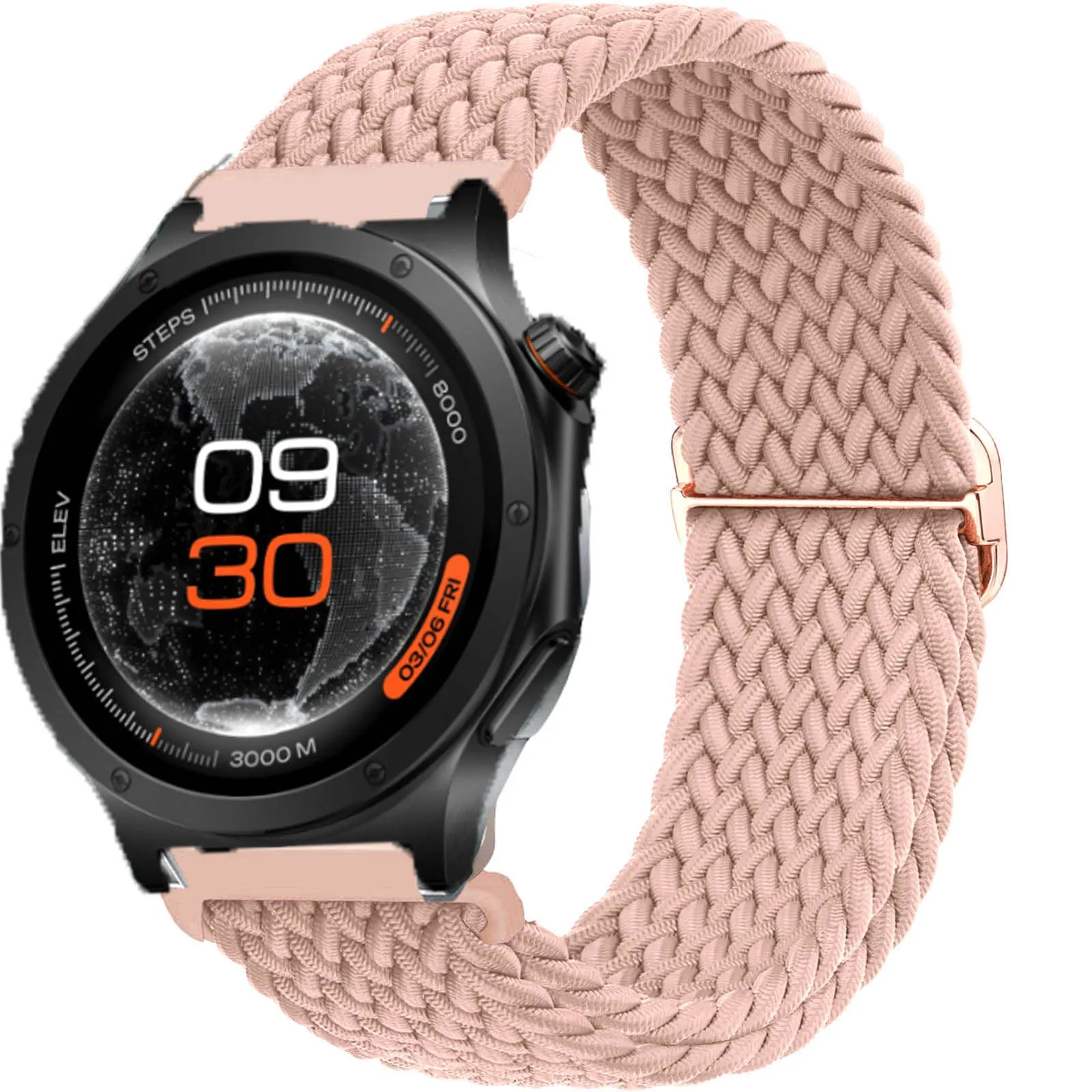22mm Sport Nylon Braided Bracelet Smartwatch Strap Accessories