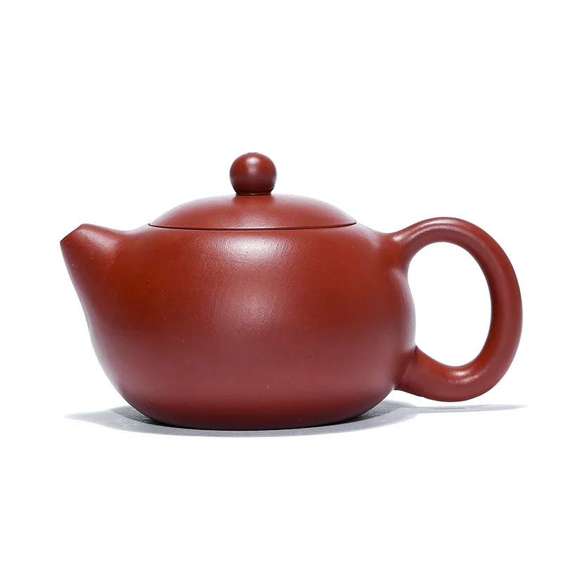 160ml Yixing Dahongpao Teapot Handmade Card Lid Flat Western Style Teapot Ball Hole Spout Teapot High End Household Tea Set