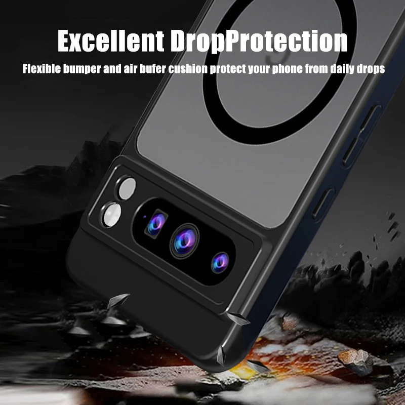 Matte Magnetic Purple Flowers Phone Case with Magsafe Wireless Charging Compatibility