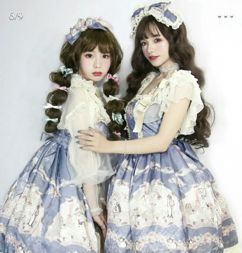 

Платье принцессы Loli Cos в стиле сладкой Лолиты, винтажное платье в викторианском стиле с милым принтом и бантом, платья в готическом стиле для девочек
