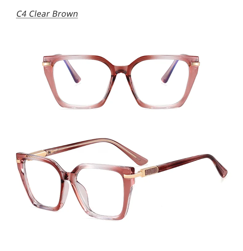 Ralferty 2025, hochwertige TR90-Brillengestelle für Damen, Anti-Blau, Computerbrille, Farbverlaufsrahmen, quadratische Optikrahmen in Nullqualität – Detail 11