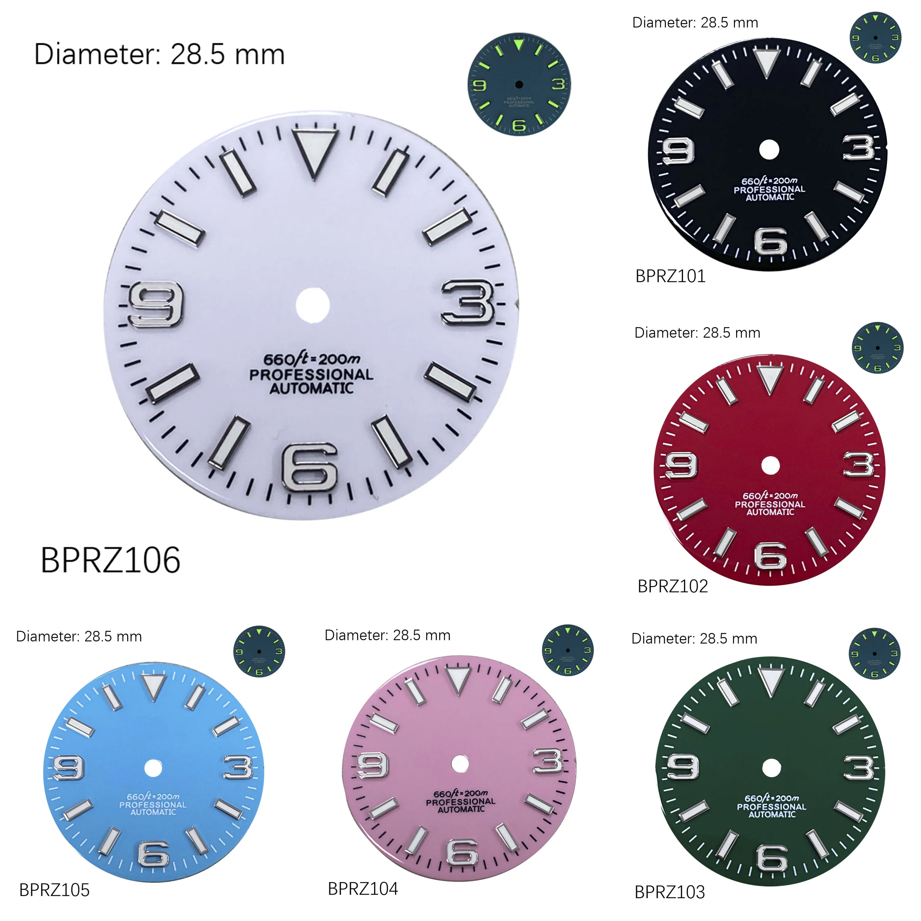 

Modified 28.5mm enamel glossy NH35 369 dial watch accessory customized watch