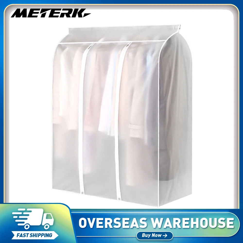 Clothes Cover Protector Hanging Garment Storage Bag Translucent Waterproof Hanging Storage Bag for Wardrobe with Full Zipper
