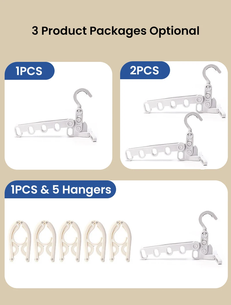 Description Picture 3 of itemPortable Foldable Travel Hanger Folding Clothes Drying Rack Travel Hangers Hanging Rack with 5 Holes for Hotel Camping Travel