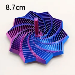 Sensory Fidget Spiral Star: 3D Illusion Stress Relief Ornament & Board Game (Purple Blue 8.7cm)