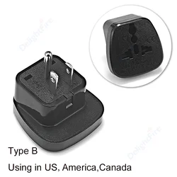 Universal International Plug Adapter - UK to US Power Converter, Type G Socket - USA Plug - Black (1pcs)