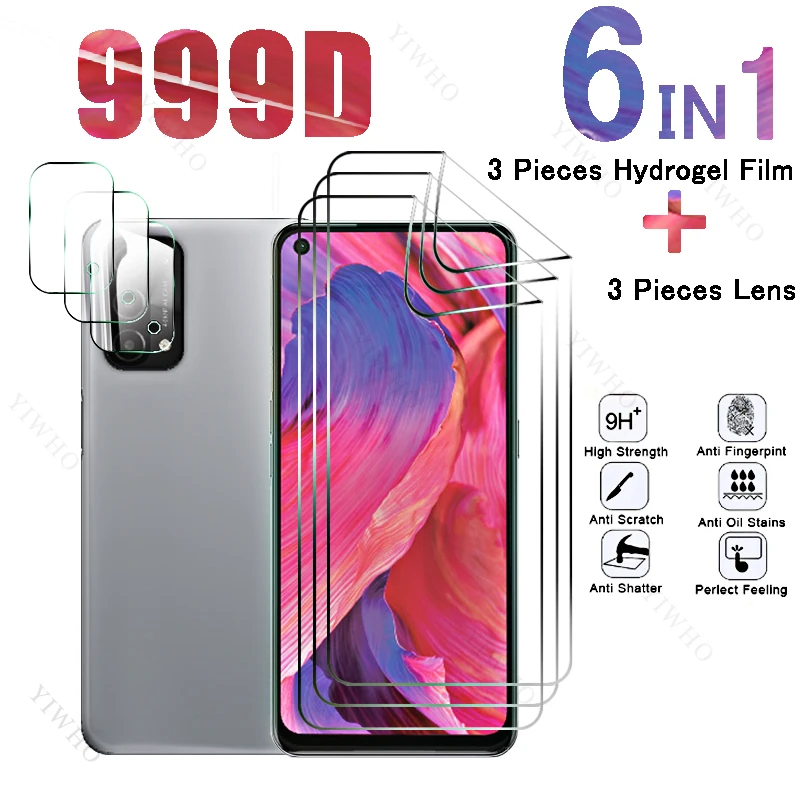 

Передняя Гидрогелевая пленка 6 в 1 с полным покрытием для Oppo A74 5G, Защита экрана для защиты от отпечатков пальцев для Oppo A 74 CPH2197, объектив камеры 6,5 дюйма