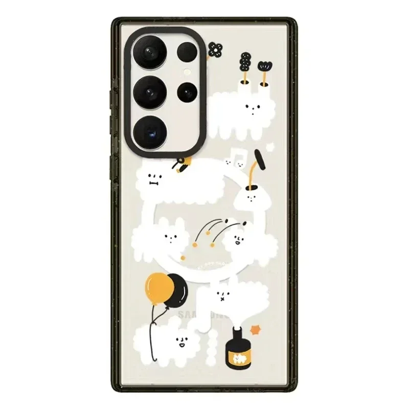 

Cute Cloud MagSafe Acrylic Black Border Case for Samsung Galaxy S24 U S23U S22 Ultra Cover Protective Shell