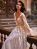 O-neck Long Sleeve Wedding Dress Elegant Lace Applique Bride Robe 2025 Vintage A-line Long Bridal Gown Customized Robe De Mariée 2