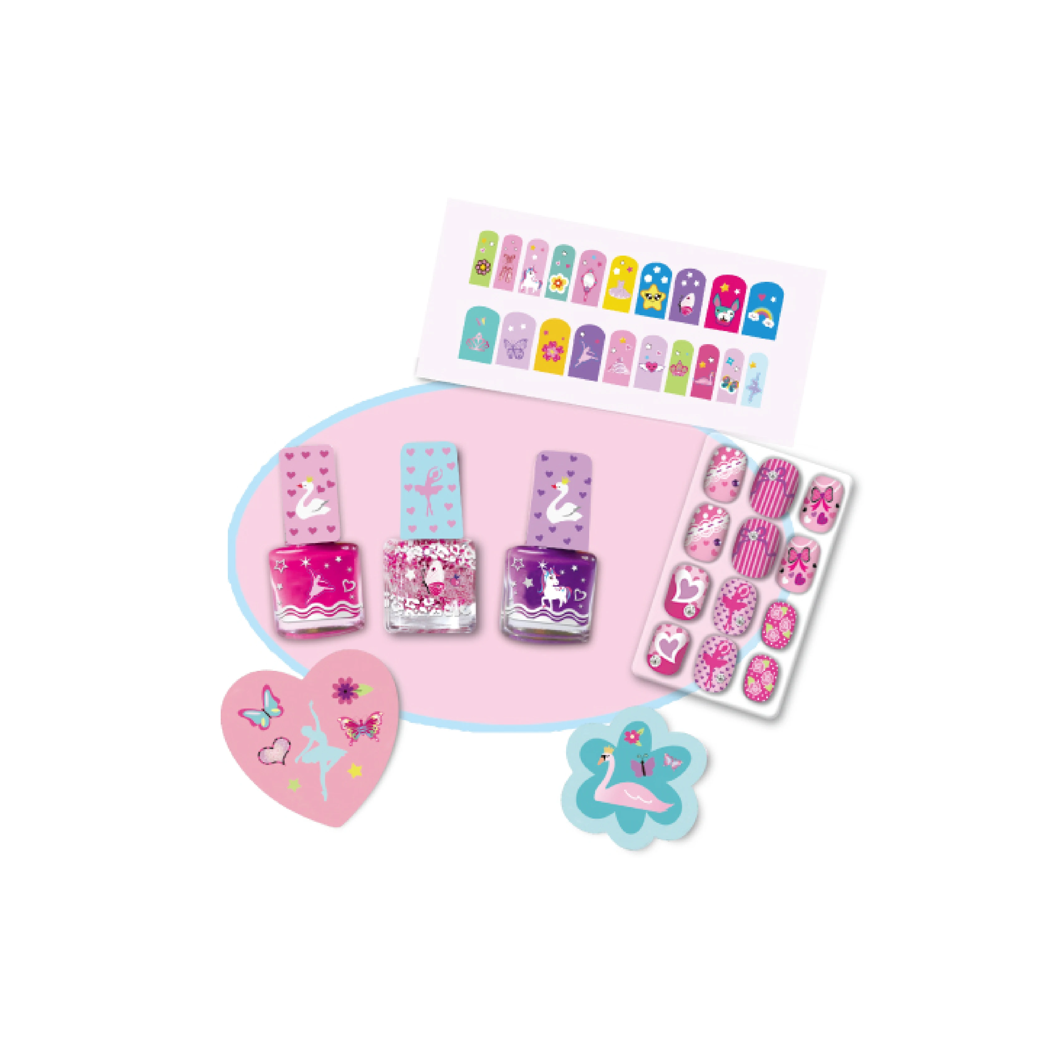 2024 Children Makeup Toys Manufacturers Fashion Girl Nail kit Art Nail Polish Make Up Nail Set 5