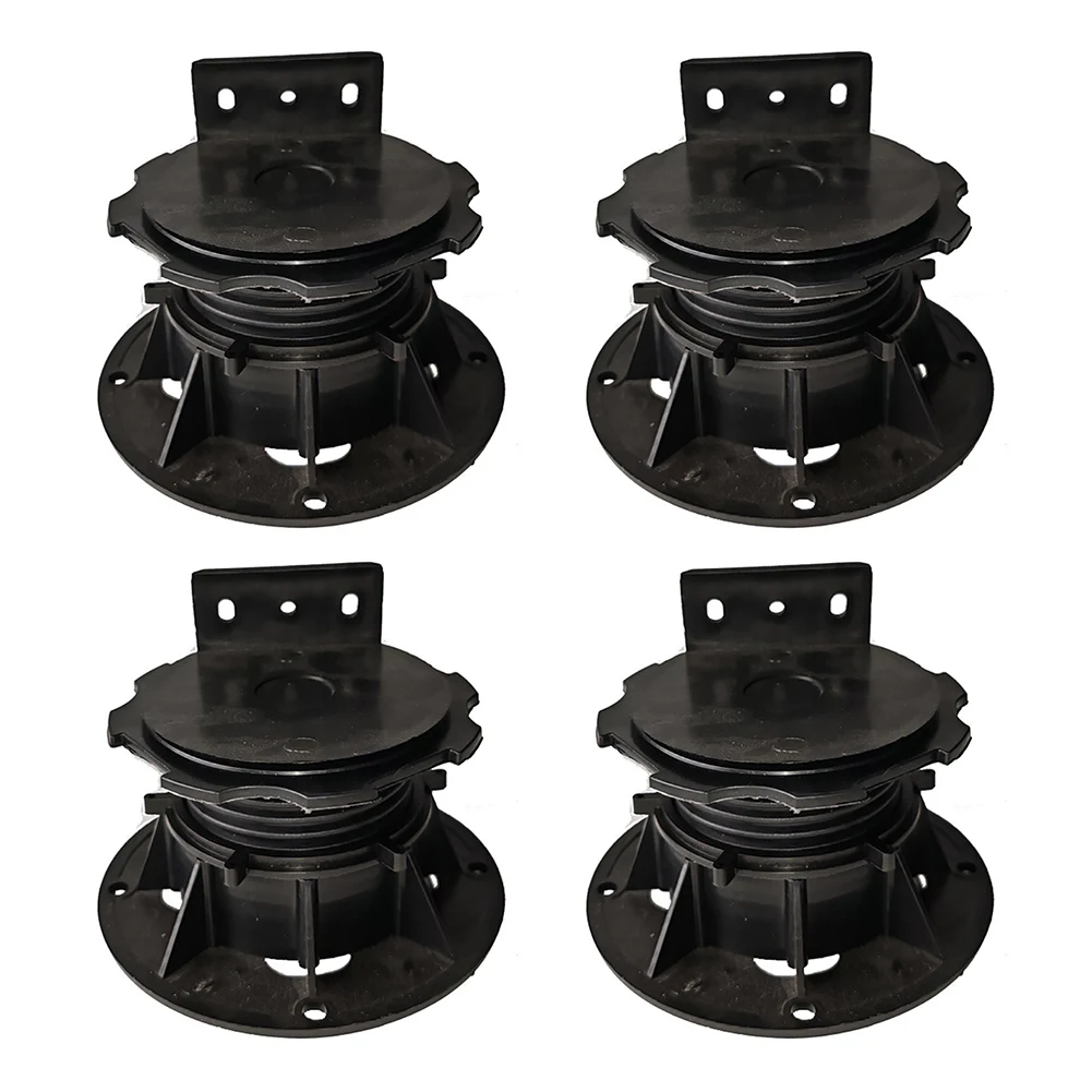 

Adjustable Decking Pedestal Bearing Riser Foot Time Saving and Water Preventing Solution 4 Pack 47mm to 115mm Range