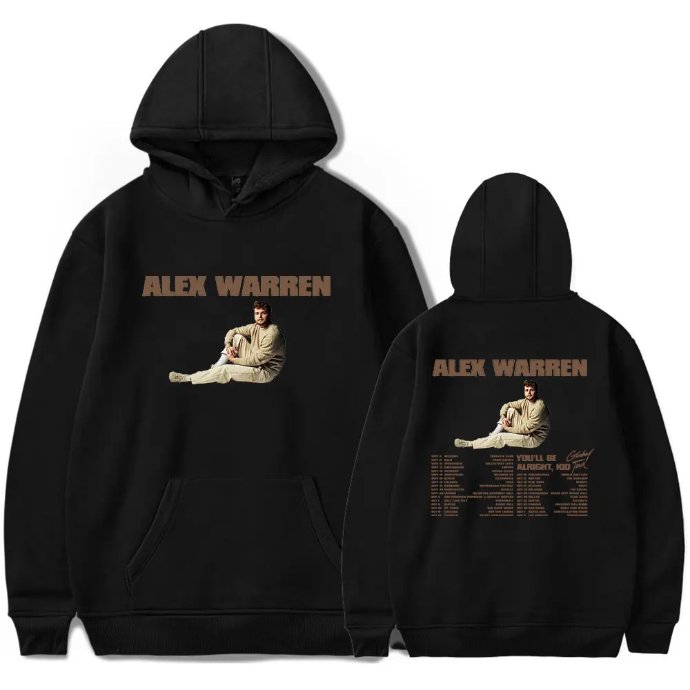 Sudadera con capucha de Alex Warren Merch You'll Be Alright The Tour 2024 para hombre y mujer, sudaderas unisex de manga larga, ropa de calle con capucha